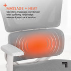 Sharper Image - Chaise de direction ergonomique à mailles pivotante avec massage S-800 – Gris pâle-Hauteur réglable de l’appui-tête
