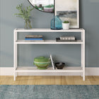 Hudson&Canal - Console Sivil 42" L - Blanc-Une finition blanche artisanale est appliquée sur le cadre en acier