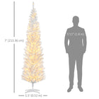 HOMCOM - Arbre de Noël artificiel illuminé 7 pi avec lumières LED blanc chaud-La conception en sections des branches rend le démontage et le stockage rapides et faciles 