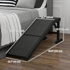 PawHut - Rampe pour animaux, marches de lit pour chien avec tapis antidérapant, 59 po L x 16 po l x 20 po H - noir-Tapis antidérapant sur la rampe pour garantir la sécurité 