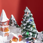 HOMCOM - Maisons de village de Noël éclairées par LED avec train rotatif-Complète parfaitement votre table d'entrée, votre manteau de cheminée, votre coiffeuse et votre table de chevet 
