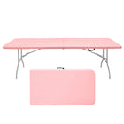 Homy Casa - Table pliante portable de 8 pi pour intérieur et extérieur, camping - Rose-Le format de 8 pi offre plus d’espace aux groupes