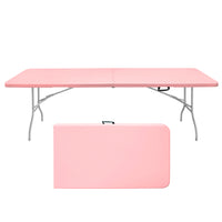 Homy Casa - Table pliante portable de 8 pi pour intérieur et extérieur, camping - Rose-Le format de 8 pi offre plus d’espace aux groupes