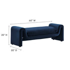 Modway - Waverly Performance Velvet Banc - Bleu Minuit-Revêtement en velours de performance