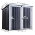 Outsunny - Abri de jardin 5 pi x 3 pi-Équipé de deux portes avant et d’un couvercle pratique à soulever
