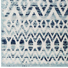 Modway - Reflect Treillis marocains Tamako Diamond et Chevron Tapis intérieur / extérieur 8 pi l x 10 pi L - Ivoire et bleu-Haute densité / Tissé à la machine