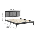 Modway - Sirocco Rotin et bois Lit plateforme Queen, Noir-10