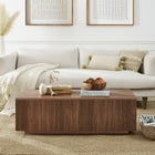 Hudson&Canal - Table basse rectangulaire Reyes 48" L - Noyer satiné-Finition en noyer satiné vieilli aspect bois