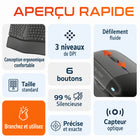 Delton - Ensemble clavier et souris filaires ergonomiques KB250&S38 - noir-Notre souris ergonomique dispose de 6 boutons de haute qualité, dont les boutons gauche/droit, avant/arrière, un sélecteur de DPI et une molette de défilement 3D pour une navigation fluide.