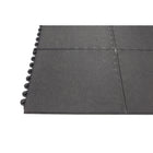 Edgewood - Tapis à Emboîtement Léger Value Flex Anti-Fatigue Surface Fermée - 3 pi l x 3 pi L x 9/16 po P - Noir - Paquet de 25-Surface solide texturé
