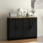 HOMCOM - Buffet moderne 47,2 po L avec rangement - noir-Surface en panneau de particules lisse pour un entretien facile 