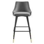 Modway - Adorn Performance Velvet Tabouret de bar - Gris-Livré entièrement assemblé