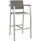 Modway - Shore Terrasse extérieure Aluminium Tabouret de bar - Gris argenté-Tabouret de bar extérieur moderne