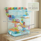 PawHut - Cage pour Hamster 18,5 po L avec Système de Tubes & Roue d'Exercice - Bleu Clair-L’échelle et les roues d’exercice soutiennent la santé physique