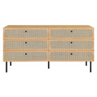 Modway - Chaucer 6 tiroirs Commode, Chêne-Rotin ovale