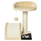 PawHut - arbre à griffer pour chat 18 po avec maison et jouet suspendu - beige-Poids net : 5,6 lb 