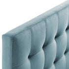 Modway - Lily Biscuit Touffé Performance Velvet Tête de lit complète, Bleu clair-Rembourrage en mousse dense