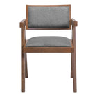 Zuo - Delhi Chaise de salle à manger - Gris/Noyer - Ensemble de 2-Polyester doux et chaleureux