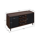 Manhattan Comfort - Buffet Duane 59,05 po style mid-century moderne - marron foncé et noir-2 portes coulissantes sur rail en plastique