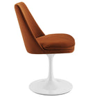 Modway - Lippa Salle à manger pivotante Performance Velvet Fauteuil d’appoint - Rouille Blanche-Anneau en plastique en caoutchouc pour la protection des planchers