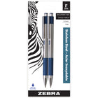 Zebra - Stylo à bille rétractable F-301 – 0,7 mm – bleu – paquet de 2-Avec un barillet et une prise en métal solide pour une allure élancée et professionnelle