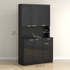 HOMCOM - Armoire de cuisine garde-manger avec étagère réglable et tiroir - noir brillant-Étagères réglables permettant de ranger des objets plus volumineux, sans se soucier de leur adaptation 