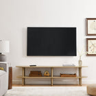 Modway - Torus Ovale Bois Meuble TV, Chêne clair-Finition stratifiée
