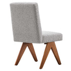 Modway - Lyra Tissu Boucle Fauteuil d’appoint de la salle à manger Ensemble de 2 - Gris clair-8