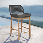 Modway - Wellspring Terrasse extérieure Bois de teck Tabouret de bar - Graphite gris-Base en bois de teck haut de gamme