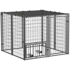PawHut - Enclos pour chien extérieur avec gamelles réglables et rotatives - 4,6 pi x 4,6 pi x 3,7 pi-Une surface d'activité de 21 pi² (1,96 m²) offre amplement d'espace pour la détente du chien 