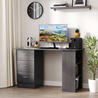 HOMCOM - Bureau d'ordinateur avec rangement - 47,25 po L x 19,25 po l x 28,5 po H - noir-Trois tiroirs et trois étagères ouvertes pour le rangement et l'organisation 