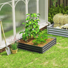 Outsunny - Jardin surélevé 4 pi x 4 pi x 1 pi pour légumes - gris clair-Le fond ouvert est idéal pour les plantes à longues racines 