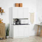 HOMCOM - Armoire de cuisine avec étagère réglable et tiroir - blanc brillant-Plusieurs armoires à portes avec étagères pour ranger la vaisselle, les casseroles et poêles, les produits secs ou les appareils électroménagers 