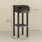 HOMCOM - Table d’appoint 2 niveaux avec rangement - café-Conception anti-basculement pour une stabilité accrue 