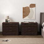 Manhattan Comfort - Evelyn 32" Table de nuit moderne à 3 tiroirs - Marron - Lot de 2-Comprend 3 tiroirs à extension totale