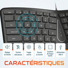 Delton - Clavier ergonomique KB250, noir-Sa compatibilité universelle garantit une utilisation fluide sur divers appareils