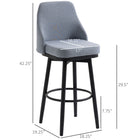 HOMCOM - Tabourets de bar hauteur comptoir pivotants avec pieds - gris clair - paquet de 2-Repose-pieds pour s’asseoir confortablement 
