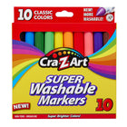 Cra-Z-Art - Marqueurs classiques lavables Broadline - Paquet de 10-L'ensemble de marqueurs à pointe large lavables classiques Cra-Z-Art 10ct est disponible en dix couleurs vives, inspirant l'imagination et la créativité dans chaque boîte