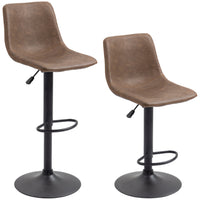 HOMCOM - Tabourets de bar de cuisine à hauteur de comptoir réglable - brun - paquet de 2-Ensemble de 2 pièces pour un look élégant et coordonné dans votre maison 
