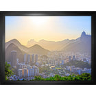 Rio De Janeiro Brazil Cityscape - Toile encadree - 35" x 27"-Impression d'art de haute qualité avec passe-partout et encadrement professionnel