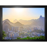 Rio De Janeiro Brazil Cityscape - Toile encadree - 35" x 27"-Impression d'art de haute qualité avec passe-partout et encadrement professionnel