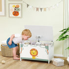 Qaba - Coffre de rangement pour enfants avec couvercle - vert-Aide les enfants à développer des habitudes de rangement autonomes  
