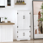 HOMCOM - Armoire de cuisine garde-manger 48 po avec étagères - blanc-Équipé d'un dispositif anti-basculement 