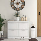 HOMCOM - Armoire à chaussures étroite avec tiroirs rabattables et étagère réglable pour entrée - blanc-Le design compact le rend adapté aux petites entrées ou à tout espace étroit 