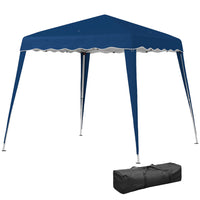 Outsunny - Tente auvent d'extérieur pliante 8 pi l x 8 pi L avec sac - Bleu-Convient pour organiser une petite fête, un pique-nique, des sorties à la plage, etc