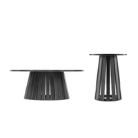 Manhattan Comfort - Ensemble de 2 tables basses et d’appoint Layla modernes - Noir-Ensemble de table basse moderne et de table d’appoint pour salon