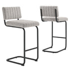 Modway - Parity Boucle Tabourets de comptoir - Taupe noir - Ensemble de 2-Métal revêtu en poudre