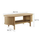 Modway - Cadence Table basse - Chêne-Construction en bois d’hévéa, panneaux de particules, MDF
