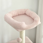 PawHut - Arbre à chat 47 po avec condo, poteaux à griffer - balle-Couleur : Rose (peluche), Beige (corde en sisal) 