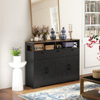 HOMCOM - Buffet de rangement 47,2 po L - noir-Convient aux salons, salles à manger, cuisines pour divers rangements 